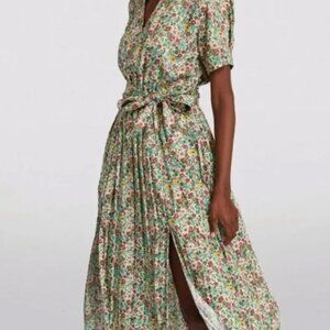 Sandro Fiona Floral Midi Dress Size 36